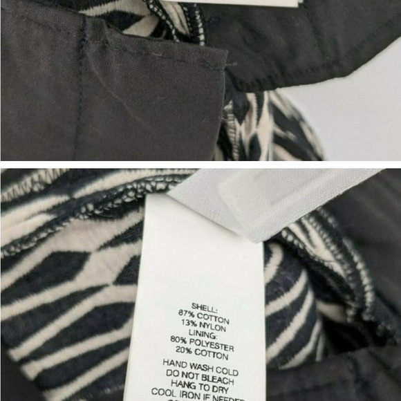 Joe Fresh 0 Black White Textured Zipper Pocket Shortie Shorts | size 0 - Picture 4 of 5